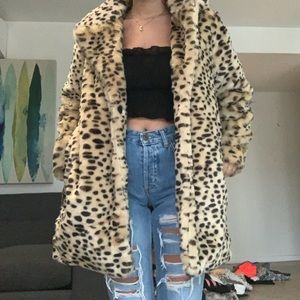 Cheetah print fur coat